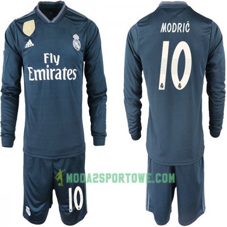 Koszulka Real Madryt MODRIC 10 Dziecięcy Wyjazdowe Stroje Piłkarskie 2018-2019 Długi Rękaw